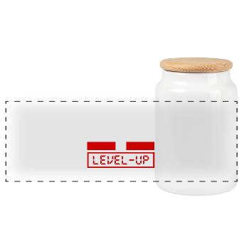 un geek ne vieillit pas il level up - Boîte à biscuits avec couvercle en bois - blanc - Devant