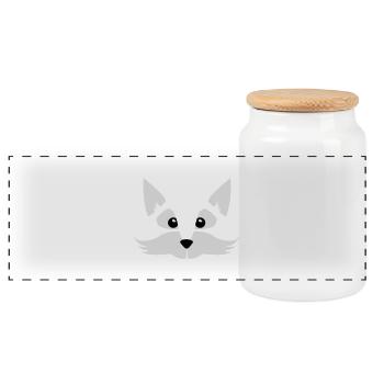 enfant - bébé - animal de bande dessinée - Fox - - - Boîte à biscuits avec couvercle en bois - blanc - Devant