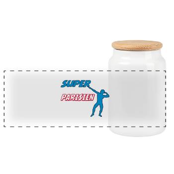Super parisien - Boîte à biscuits avec couvercle en bois - blanc - Devant