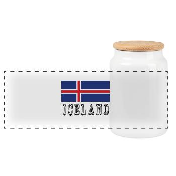 Iceland Flag - Boîte à biscuits avec couvercle en bois - blanc - Devant