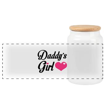 Daddy's Girl - Panoramic Cookie Jar with Wooden Lid - white - Front