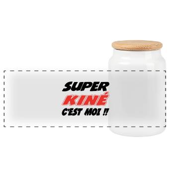 Super kiné c'est moi !! - Boîte à biscuits avec couvercle en bois - blanc - Devant