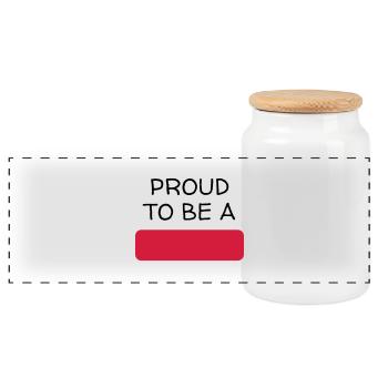 Customize it ! / Anpassen / Personnaliser - Panoramic Cookie Jar with Wooden Lid - white - Front
