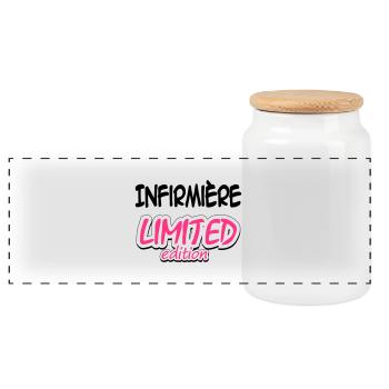 Docteur / Infirmier / Kiné / Médecin / Infirmière - Panoramic Cookie Jar with Wooden Lid - white - Front
