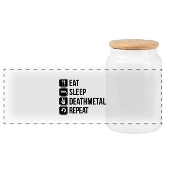 death metal - Panoramic Cookie Jar with Wooden Lid - white - Front