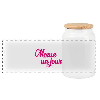 morue un jour morue toujours - Boîte à biscuits avec couvercle en bois - blanc - Devant