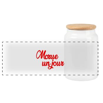 morue un jour morue toujours - Boîte à biscuits avec couvercle en bois - blanc - Devant