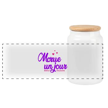 morue un jour morue toujours - Boîte à biscuits avec couvercle en bois - blanc - Devant