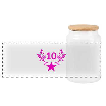 Anniversaire - Boîte à biscuits avec couvercle en bois - blanc - Devant