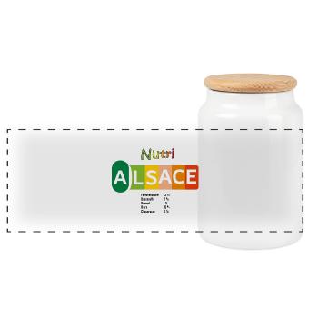Nutri Alsace - Boîte à biscuits avec couvercle en bois - blanc - Devant