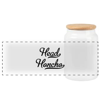 Patron en chef - Boîte à biscuits avec couvercle en bois - blanc - Devant