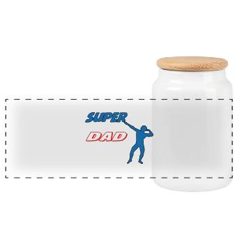 SUPER DAD - Boîte à biscuits avec couvercle en bois - blanc - Devant