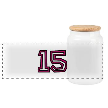 15. 15 ANS. 15e ANNIVERSAIRE. ANNIVERSAIRE 15 ANS. - Boîte à biscuits avec couvercle en bois - blanc - Devant