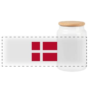 Denmark - Panoramic Cookie Jar with Wooden Lid - white - Front
