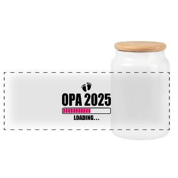 Opa 2025 loading - Panorama Keksdose mit Holzdeckel - Weiß - Vorne