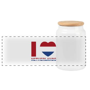 J’aime les Pays-Bas - Boîte à biscuits avec couvercle en bois - blanc - Devant