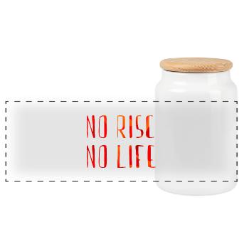 no risc no life - Panorama Keksdose mit Holzdeckel - Weiß - Vorne