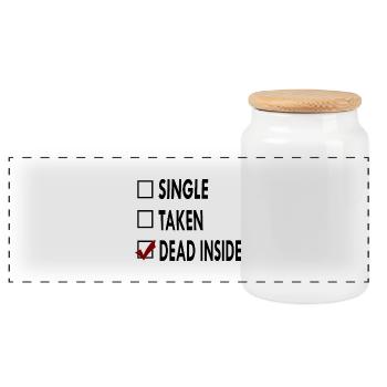 SINGLE noir blanc DEAD - Boîte à biscuits avec couvercle en bois - blanc - Devant