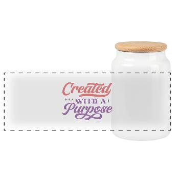 Created With A Purpose - Panorama Keksdose mit Holzdeckel - Weiß - Vorne