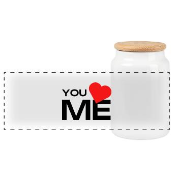 You love me Statement-Shirt - Panorama Keksdose mit Holzdeckel - Weiß - Vorne