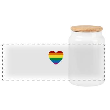I Love Gays - Panorama Keksdose mit Holzdeckel - Weiß - Vorne