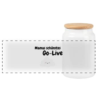 Mamas schönstes Go-Live ALM - Panorama Keksdose mit Holzdeckel - Weiß - Vorne
