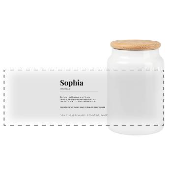 Sophia - Panorama Keksdose mit Holzdeckel - Weiß - Vorne