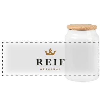 Reif Original Familienlogo - Panorama Keksdose mit Holzdeckel - Weiß - Vorne