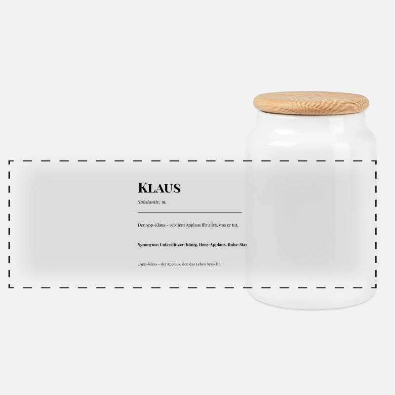 Klaus - Panorama Keksdose mit Holzdeckel - Weiß
