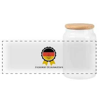Gesichert Demokratisch | Geschenkidee | Germany - Panorama Keksdose mit Holzdeckel - Weiß - Vorne