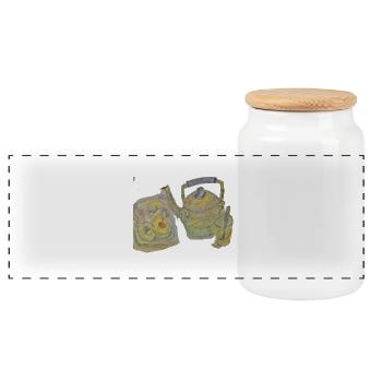 The et gateaux algerien - Boîte à biscuits avec couvercle en bois - blanc - Devant