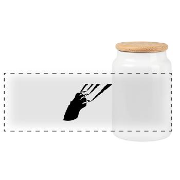 claw - Panoramic Cookie Jar with Wooden Lid - white - Front