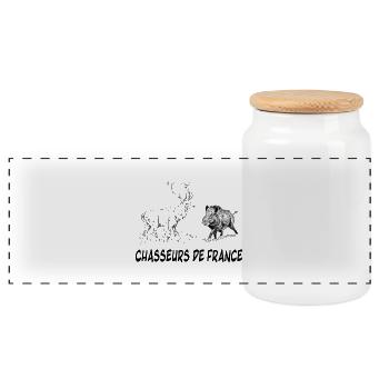 chasseursdefrance - Panoramic Cookie Jar with Wooden Lid - white - Front