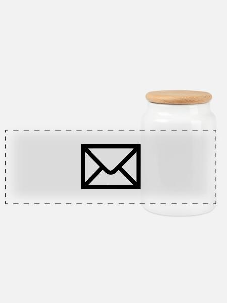 Brief - Post - Email - Panorama Keksdose mit Holzdeckel - Weiß