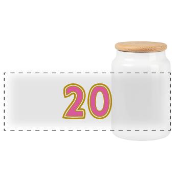 20. 20 YEARS. 20th ANNIVERSARY. 20TH ANNIVERSARY. - Panoramic Cookie Jar with Wooden Lid - white - Front