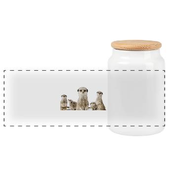 Famille de suricates - Boîte à biscuits avec couvercle en bois - blanc - Devant