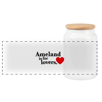 Amoureux d’Ameland - Classique II - Boîte à biscuits avec couvercle en bois - blanc - Devant