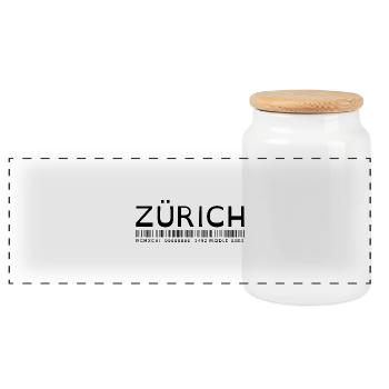 ZURICH - Panoramic Cookie Jar with Wooden Lid - white - Front