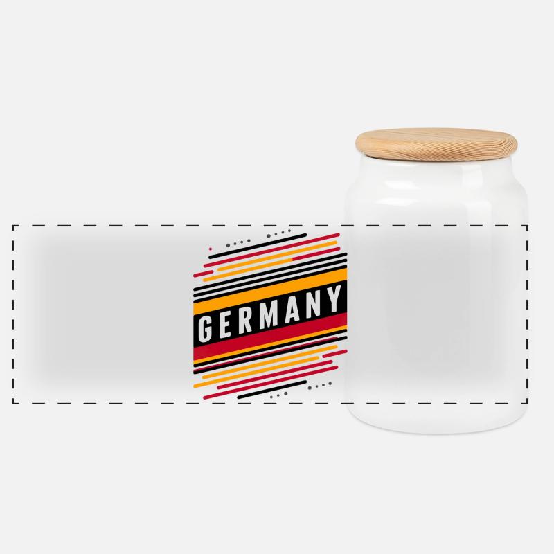 FARBE DER DEUTSCHEN FLAGGE - Panorama Keksdose mit Holzdeckel - Weiß