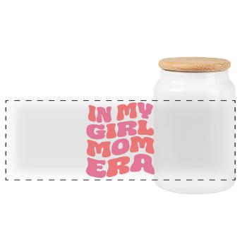 In my Girl Mom Era - Mädchenmama Mama Tochter - Panorama Keksdose mit Holzdeckel - Weiß - Vorne
