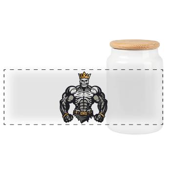 Squelette Muscles Musculation Roi - Boîte à biscuits avec couvercle en bois - blanc - Devant