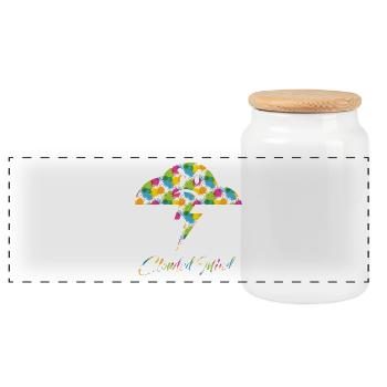 CM1-ECLABOUSSURE - Boîte à biscuits avec couvercle en bois - blanc - Devant