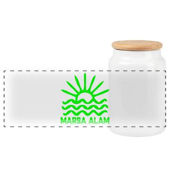 Marsa Alam Egypt Egypt مصر - Panoramic Cookie Jar with Wooden Lid - white - Front