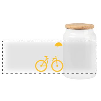 Un cycliste de course sur son vélo - Boîte à biscuits avec couvercle en bois - blanc - Devant
