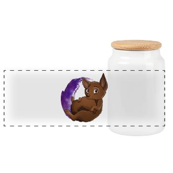 Kelpie Galaxie - Chocolat - Boîte à biscuits avec couvercle en bois - blanc - Devant