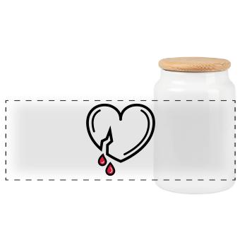 blutige Liebe - Panorama Keksdose mit Holzdeckel - Weiß - Vorne