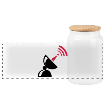Radio station for nerds - Panoramic Cookie Jar with Wooden Lid - white - Front
