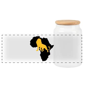 Löwe Afrika Safari Kenia Serengeti Roots Reggae - Panorama Keksdose mit Holzdeckel - Weiß - Vorne