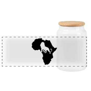 Löwe Afrika Safari Kenia Serengeti Roots Reggae - Panorama Keksdose mit Holzdeckel - Weiß - Vorne
