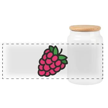 himbeere rasperry obst veggie gemuese fruits14 - Panorama Keksdose mit Holzdeckel - Weiß - Vorne